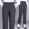 High-Waisted Velvet Elastic Pants for Middle-Aged and Elderly Women - Winter/Autumn Style