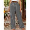 Pantaloni della tuta da donna casual larghi alla moda per la primavera e l'autunno con tasche e coulisse