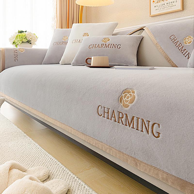 

Плюшевая подушка для дивана с кроликом, зимняя утолщенная флисовая подушка, Нескользящая замшевая подушка для дивана с кроликом, тканевый чехол 70*70