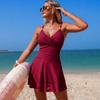 New Women's One-Piece Swimsuit — Solid Color, Cutout Design, Best-Selling Skirt-Style Bikini 0802