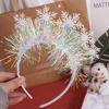 Sequin Christmas White Snowflake Headbands Wear-resistant Plastic Snowflake Headdress Non-slip Exquisite New Year Hair Hoop