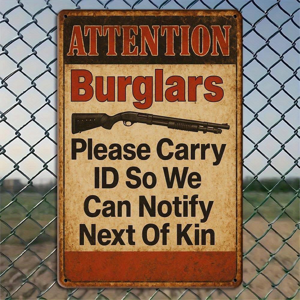 

1pc Vintage Metal Signage Watch Out for Thieves Metal Wall Art чистый