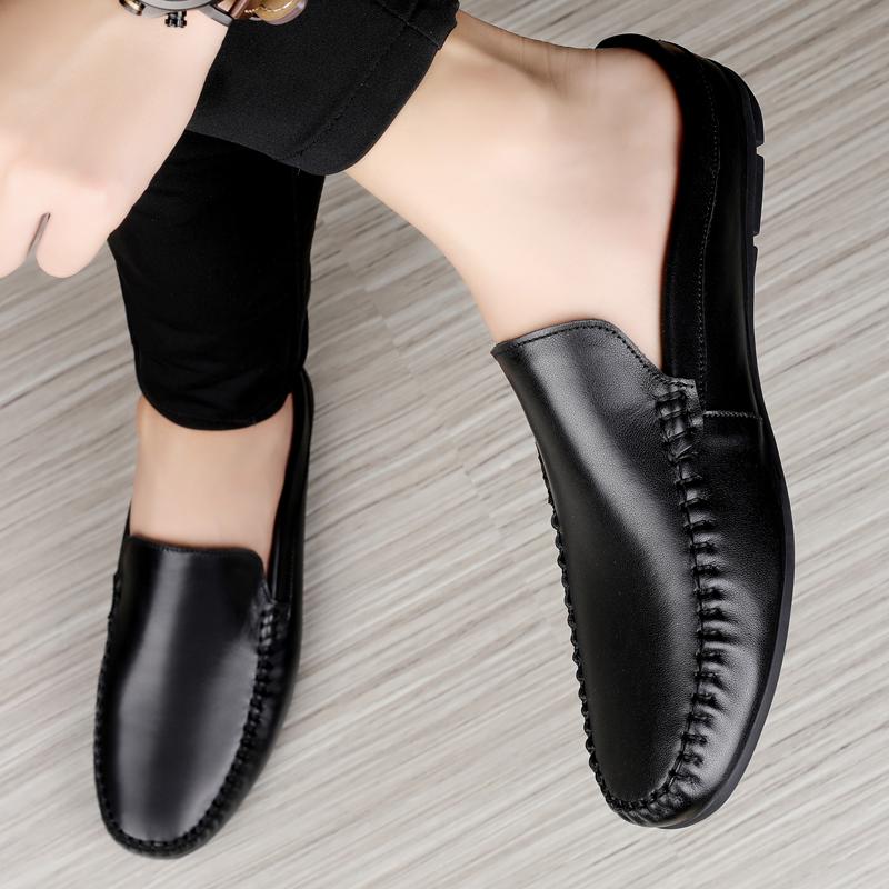 Summer Mens Half Loafers Fashion Men's Shoes Casual Genuine Leather Slippers Man Outdoor Light Mules Cool Half Sandals for Men