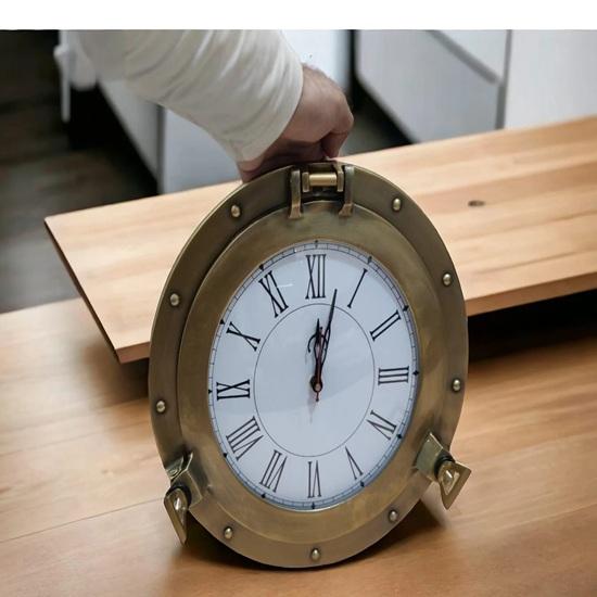 38,1 cm Nautische Maritime Schiffsuhr Marinezeit Strandstil Quarz Wanduhr Bullauge Heimdeko Geschenk, Einzugsgeschenk