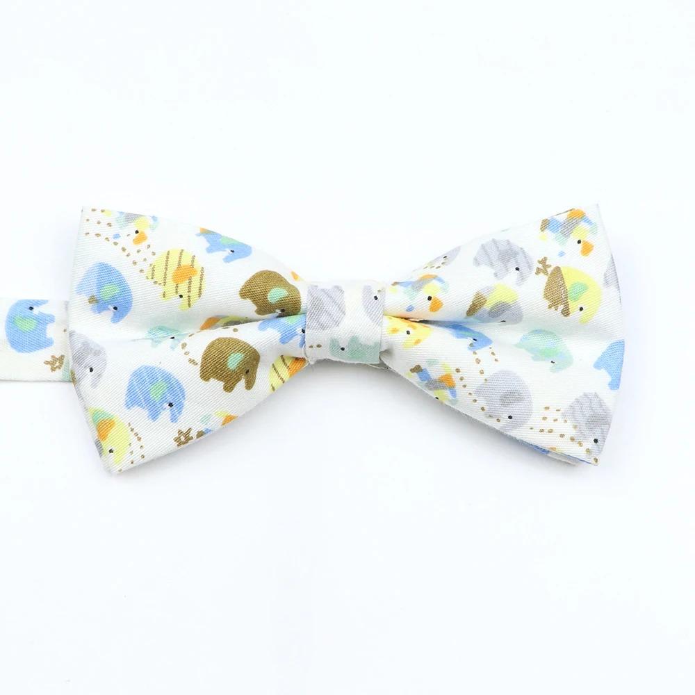 Floral Cotton Bowtie Elephants Whales Flower Pattern Parent Children Family Set Colorful Butterfly Wedding Party Accessory Gifts