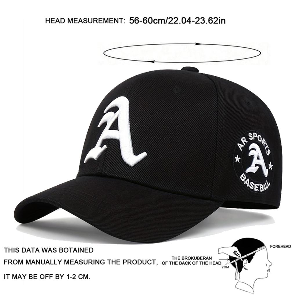 Unisex A Letter Embroidery Baseball Cap Spring And Autumn Outdoor Adjustable Casual Hats Sunscreen Hat