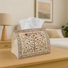 1pc Traditional Folk Tissue Box - Floral Tree Folk Art Napkin Storage Box, Suitable for Rolls/Facial Tissues/Single Sheets, Multi-Functional Storage B