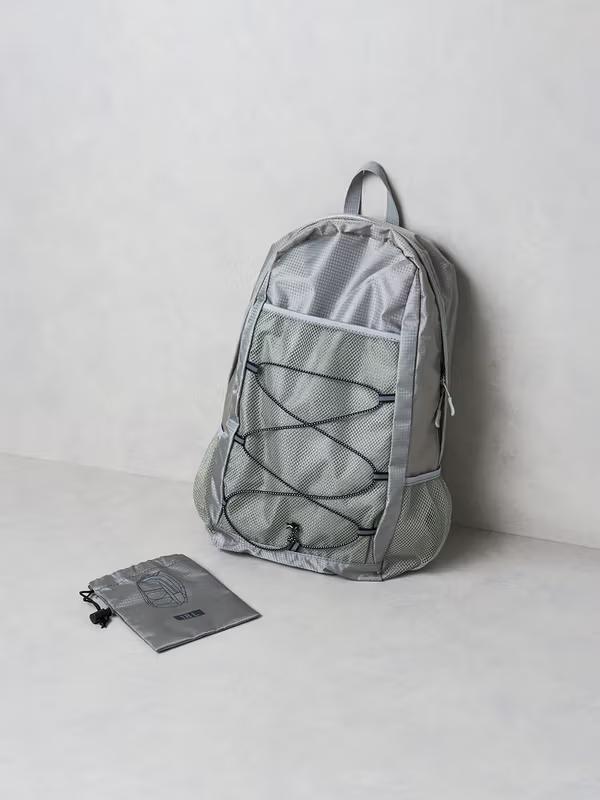 Daiso Foldable Nylon Casual Backpack - 18L Gray