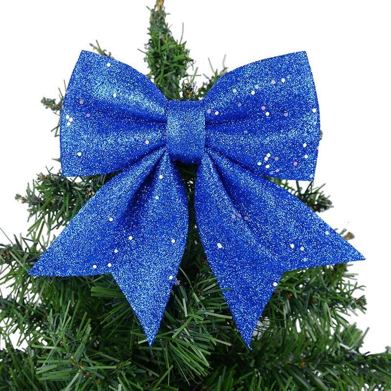 21cm Big Christmas Glitter Bows Xmas Tree Hanging Ornaments Topper 2024 Christmas Decoration for Home Navidad 2025 New Year Gift