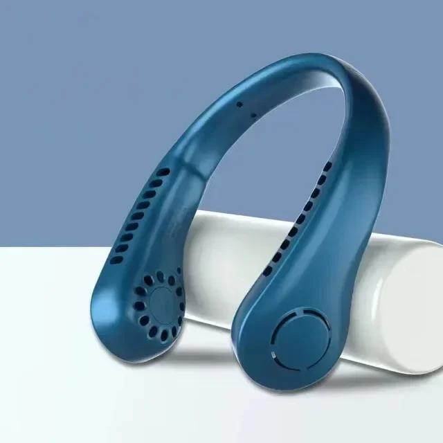 Portable Mini Home Summer Air-cooled Neck Hanging Fan for Outdoor Sports, Running, Travel Without Blades, Wearable USB