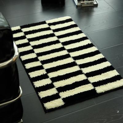 French Retro Two-Tone Quick-Dry Flocking Anti-Slip Bathroom & Bedroom Floor Mat Rug