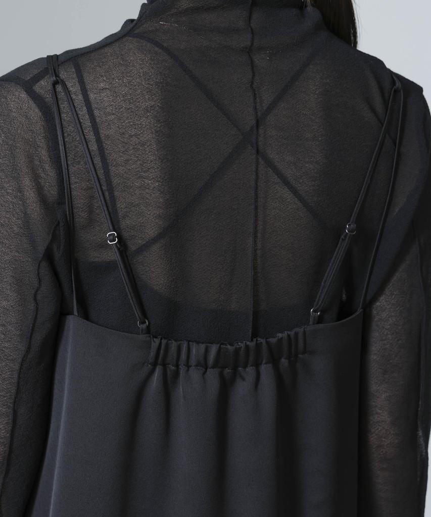 Nano Universe Lace and Satin Camisole F Women's Dress, 010, Black, 669-4219324