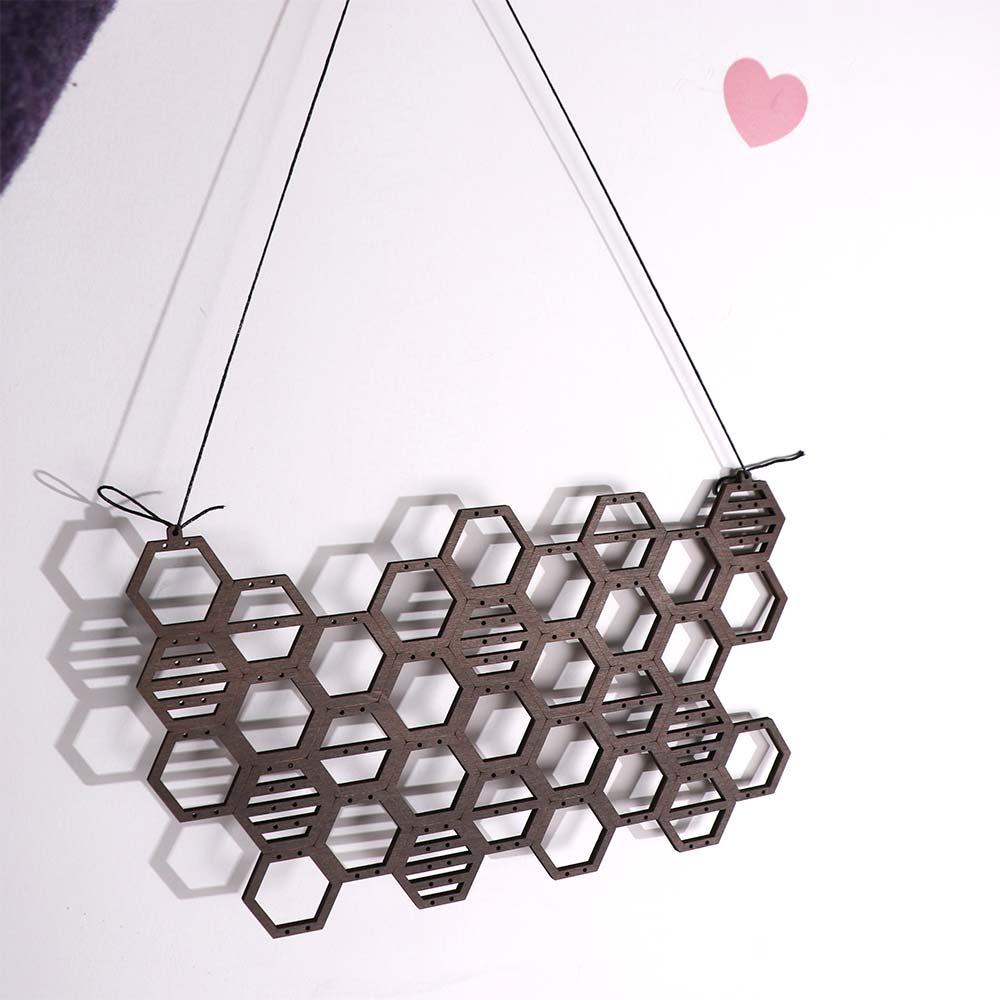 Storage Rack Honeycomb Earring Organizer Wall Mounted Jewelry Organizer  Women Girls