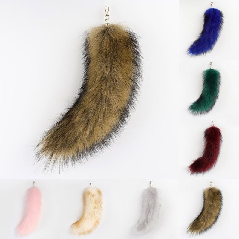 Foxes Tail Keychain Furry Animal Tail Bag Keychain Handbag Hook Pendant Charm Cosplay Toy Handbag Accessories for Womens