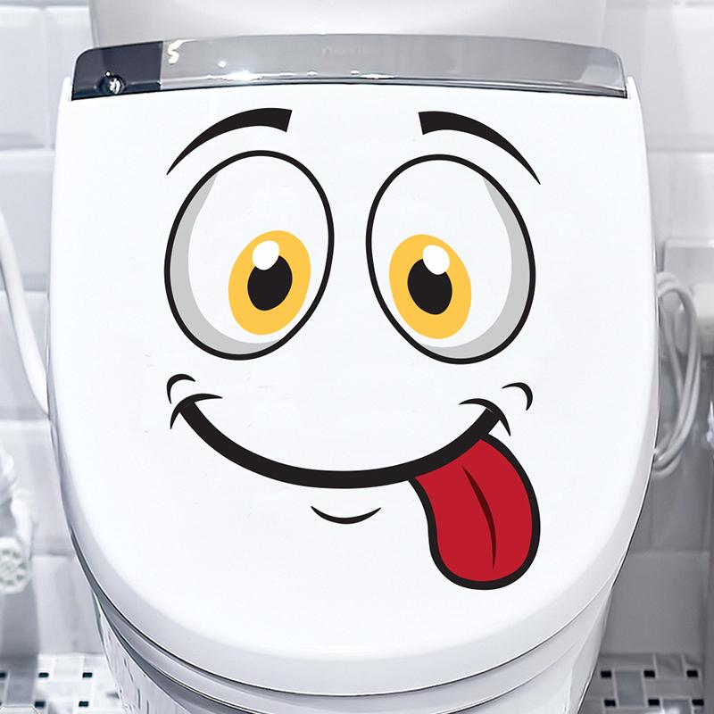 Funny Wall Sticker Bathroom Toilet Decor Living Room Cabinet Refrigerator Home Decoration Decals Stickers
