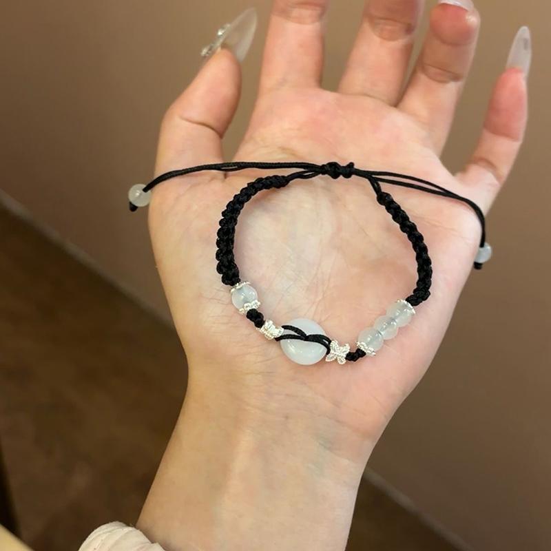 Chinese Style Butterfly Peace Buckle Braided Bracelets For Women Men Exquisite Couple Bracelets Jewelry Accessories Gifts