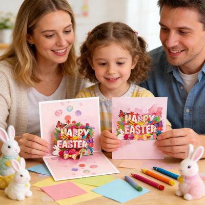 3D Birthday Card 3D Spring Egg And Bunny Paper Keepsake Easter Heartfelt Message Card For Teachers Friends Family Wife Husband