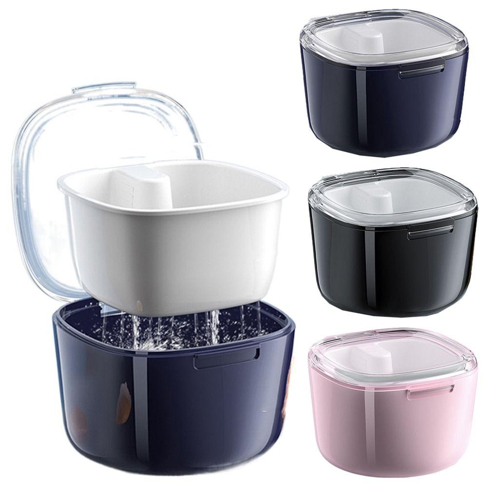 

Портативный футляр для чистки брекетов, корзина для слива, держатель для капы, держатель для искусственных зубов