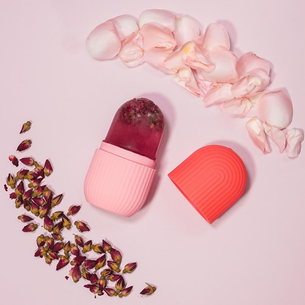 Tavă Cuburi Silicon Formă Față Masaj Facial cu Gheață Rola Masaj Facial Rola Masaj Facial cu Gheață Reutilizabilă Instrument de Îngrijire a Pielii