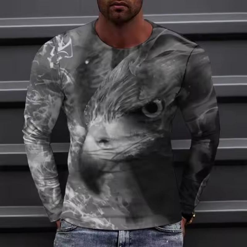 Men's T-Shirt Quick Drying Tops Summer Fashion Street Long Sleeve Tee Shirts 3D Graphic Print Tees Oversized Male Clothing