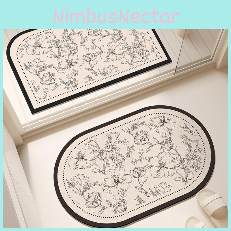 Contemporary Mud Diatom Washroom Floor Mats Bathroom Material Spaces Living