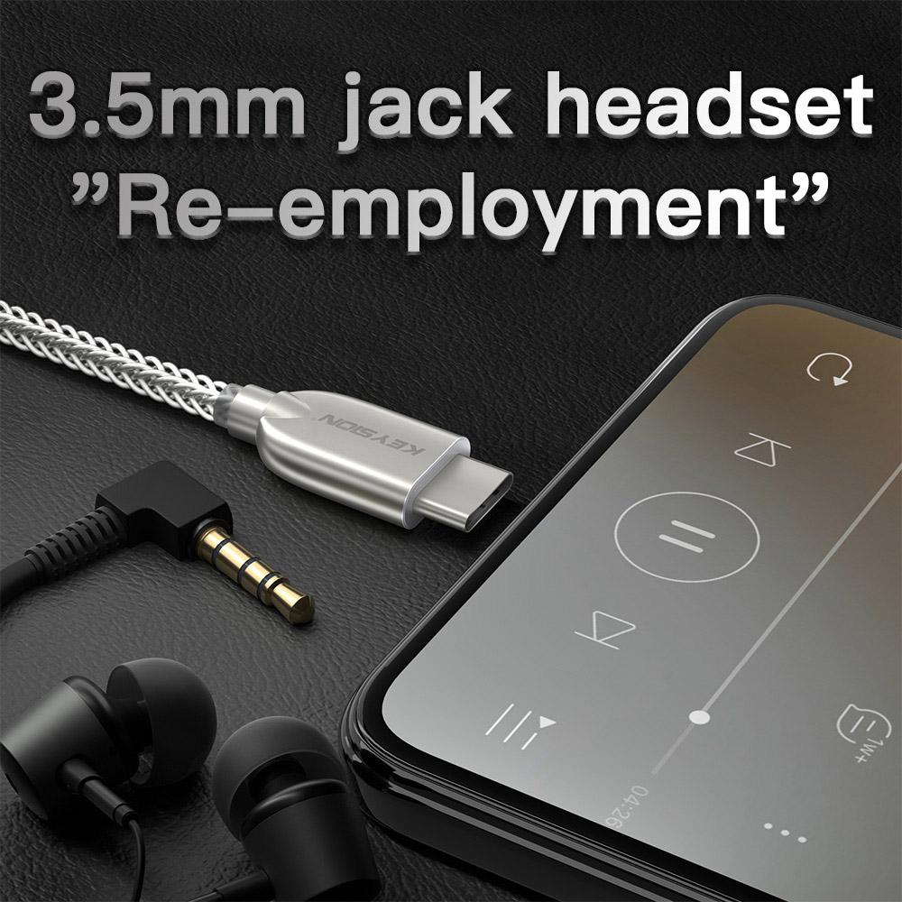 KEYSION DAC Earphone Lossless Music Decoder USB Type C to 3.5mm/2.5mm/4.4mm HD Hi-Fi Digital Audio Headphone Amplifier Adapter