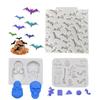 Halloween Cupcake Fondant Molds Silicone Skull Bat Specter Molds for Halloween Cake Decorating Chocolate Candy Mold