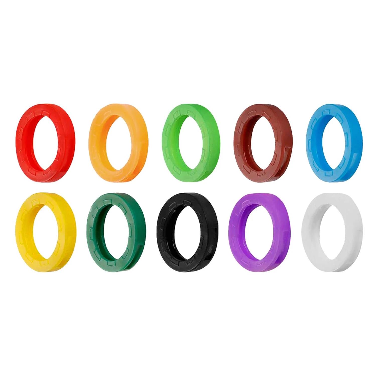 

50/10Pcs Hollow Rubber Key Covers Key Caps Elastic Key Identifiers Covers Soft Silicone Key Protector Markers Key Accessories