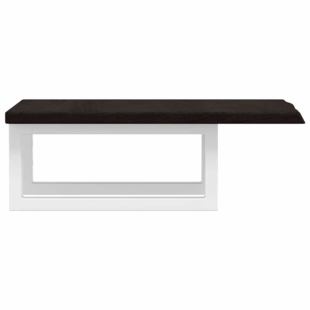 Washbasin Top with Mounting Bracket Steel and Solid Oak Wood