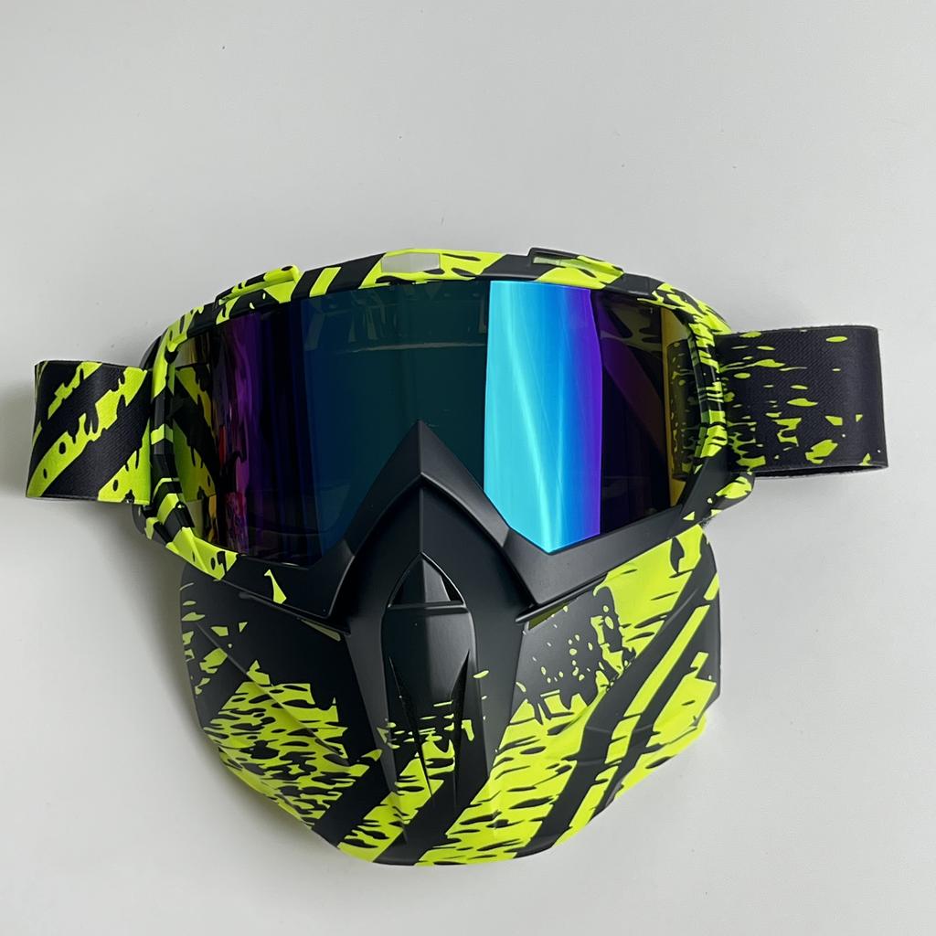 Windproof Outdoor Mask Glasses Men Off-road HD Lens MX MTB ATV Anti-Fog Full Face Protection Tactical Helmet Mask Adjustable