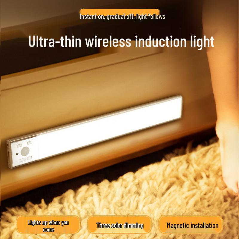 Rechargeable Magnetic Induction LED Night Light for Wardrobes, Cabinets, and More; No Wiring Needed
