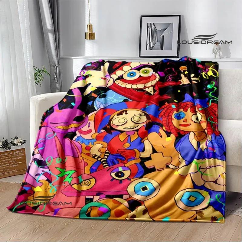 THE AMAZING DIGITAL CIRCUS Cartoon Blanket Warm Flannel Blankets Soft Cozy Blanket Sofa Travel Blanket Bed Linings Birthday Gift
