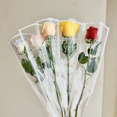 50pcs Transparent Flower Wrapping Bag Ins Style Bouquet Packaging Bags  Graduation Season