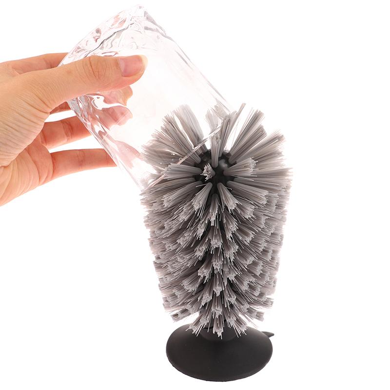 Sink Water Bottle Cleaning Brush Glass Cups Goblet Mugs Cleaner Strong Suction Lazy Use Clean Brush For Cup Glass Bar Home Tools