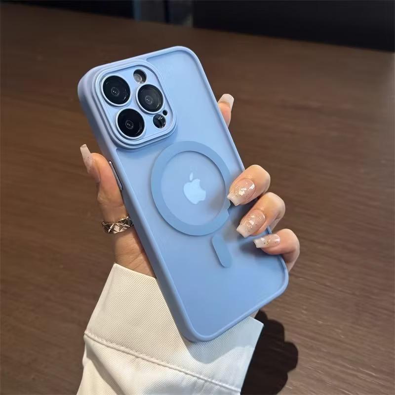 Luxury Matte Armor For Magsafe Magnetic Wireless Charging Case For 11 12 13 14 15 16 17 Air Pro Max Plus Shockproof Cover