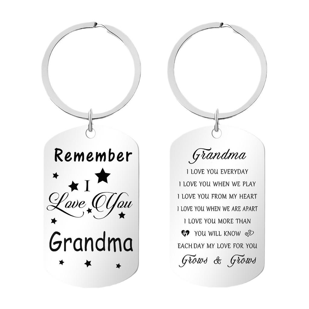 Creative Minimalist Keychain Spanish Key Pendant Metal Stainless Steel Laser Key Ring Stainless Steel Keychain for Backpack Bag Pendant