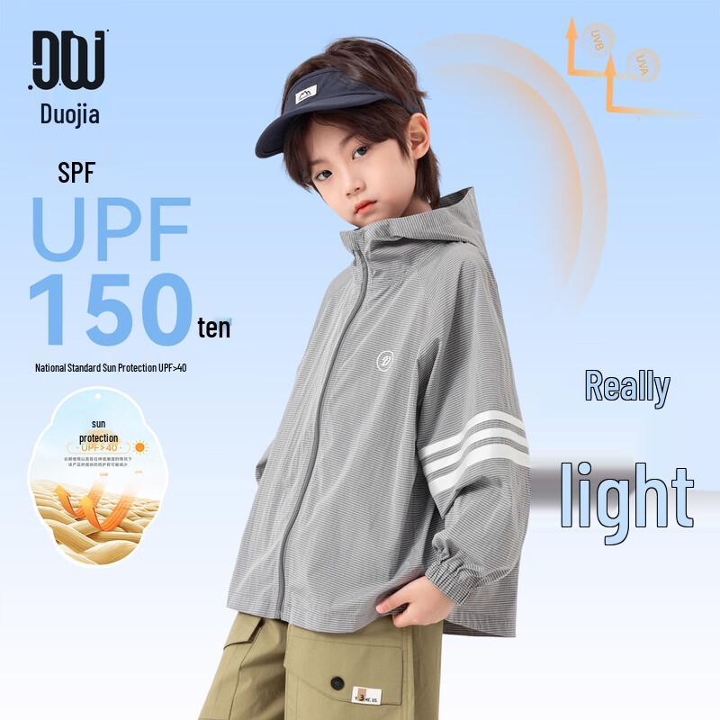 Kids Striped Hooded Sun Protection Jacket 170