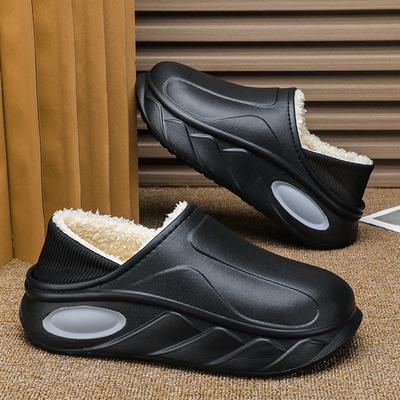Winter Herren Warme Hausschuhe Plattform Baumwollschuhe Wickelabsätze Outdoor Indoor Warme Schuhe Zuhause Schlafzimmer Plüsch Warme Hausschuhe