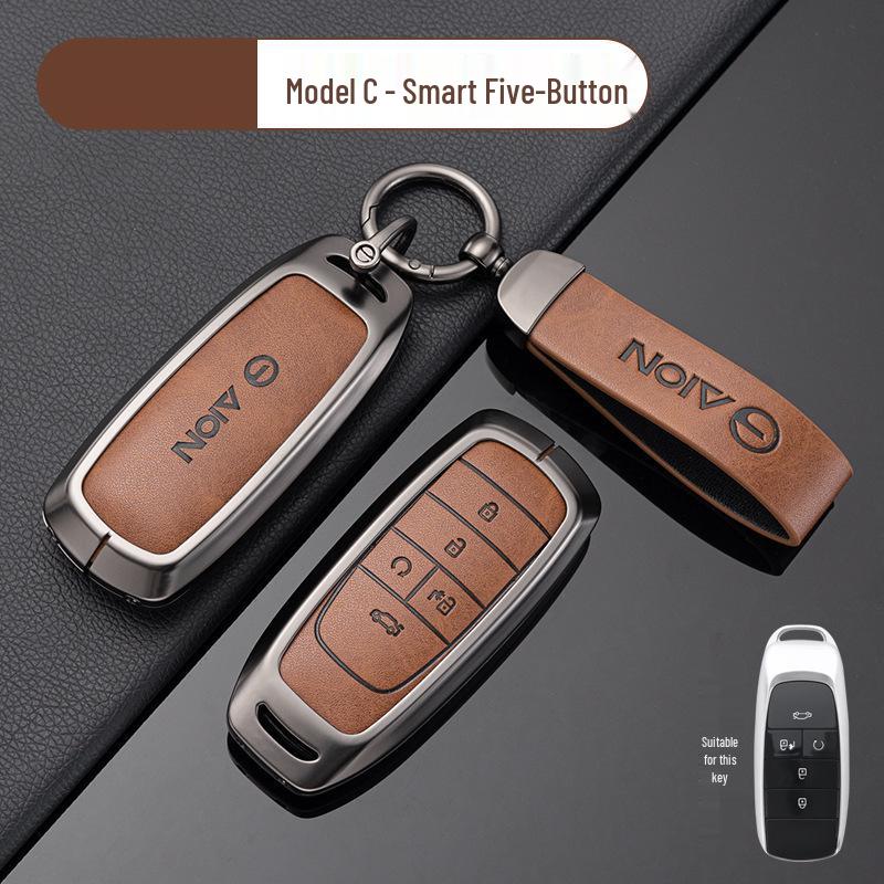 Compatible Key Case for Trumpchi GS4, GS3, GS5, GA6, GA3, GA4 - Metal Leather Car Accessories