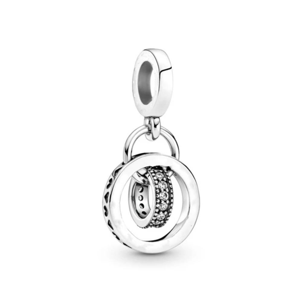 NEW 925 Silver Charm Fit Original Bracelet Accessories Women Jewelry Love Series Cupid Pink Heart Rose