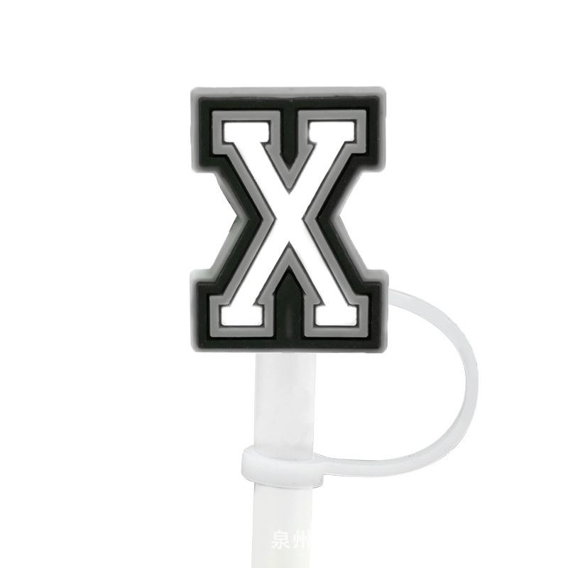 1Pcs Letter Silicone Straw Covers Cap Compatible With Stanley 30&40Oz Cup10Mm Straw Toppers Reusable Dust-Proof Straw Caps