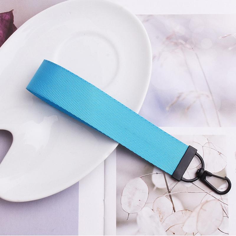 Lightweight Webbing Keychain Phone Lanyard Solid Color Keyring for Backpack Purse Car Practical Gift