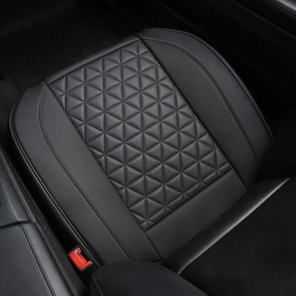 Black Panther Luxury Faux Leather Car Seat Cover Front Bottom Seat Cushion Cover, Anti-Slip And Wrap Around The Bottom, Fits 95% Of Vehicles - 1