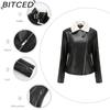 BITCED Autumn/Winter Faux Fur-Lined Leather Jacket for Women with Fleece Lining, Long Sleeves, Warm Coat, Casual Style