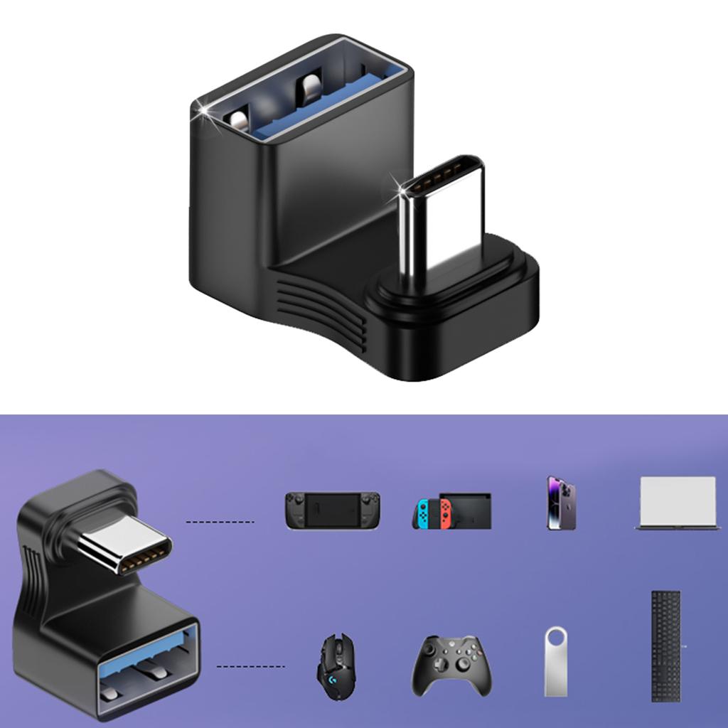 USB C Adapter 180 Degree U Shape Type C OTG Converter U Shape USB C 3.0 Connector for Laptop Tablet U Disk Card Reader