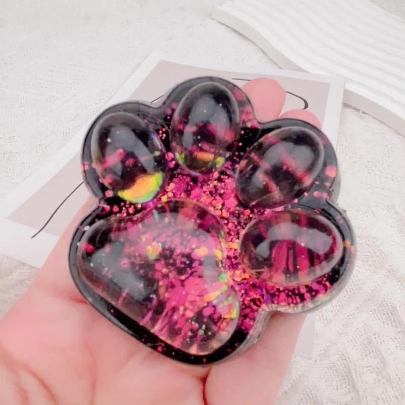 1 Creative Design Kitten Paw Squeeze Toy Feeling Dark Starry Sky Series Stress Relieving Squeeze Toys Stress Reliever Toys