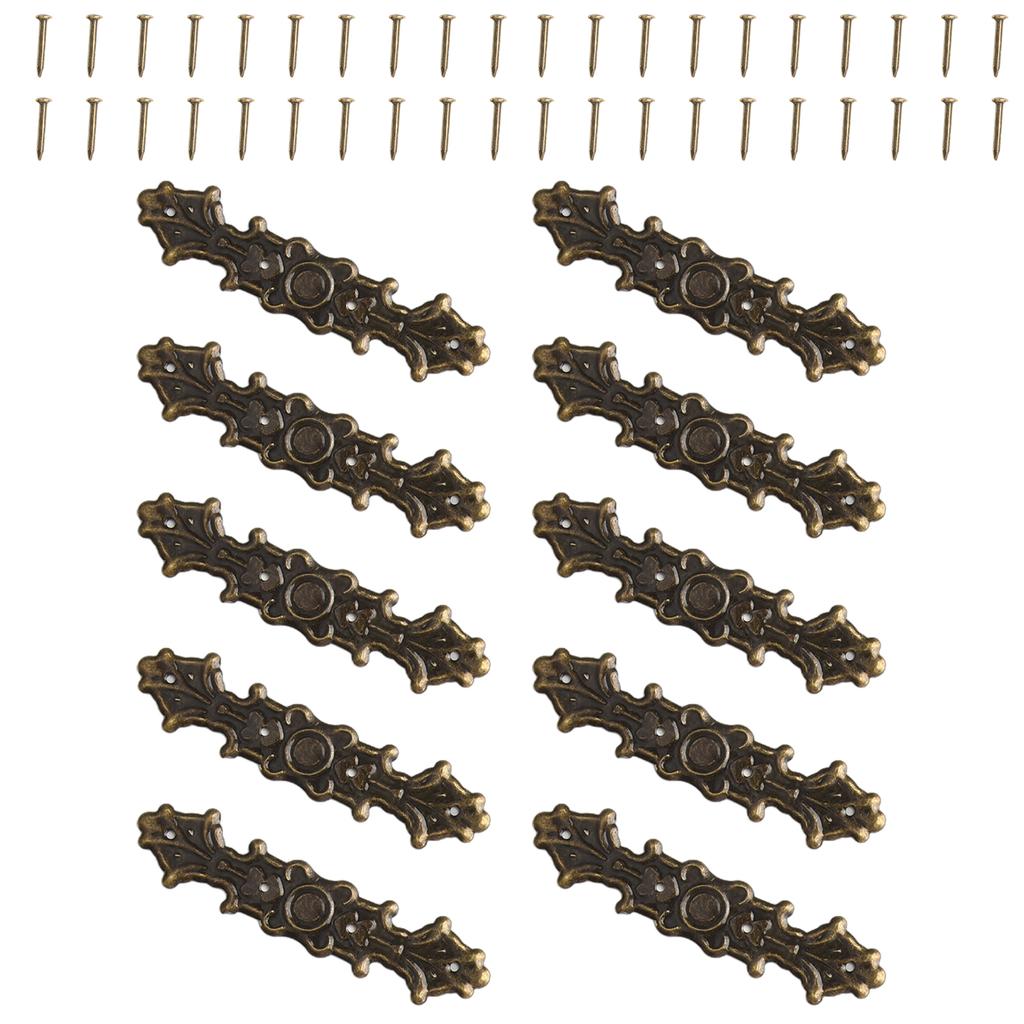 10pcs Box Corner Protector Antique Jewelry Chest Decorative Feet Wooden Boxes Support Bases Triangle Carved Corner Protector