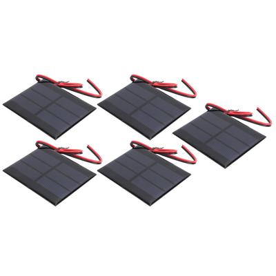 Lot de 5 mini panneaux solaires avec câble de 30 cm, 60 x 80 x 3 mm, 0,65 W, 1,5 V CC