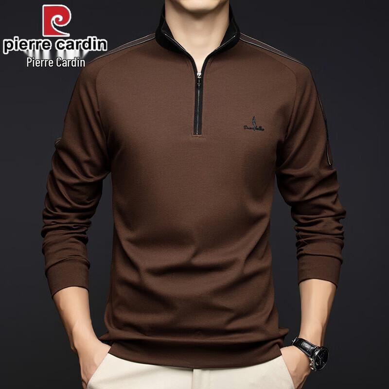

Pierre Cardin Men s Stand-Collar Long-Sleeve Zipper T-Shirt L