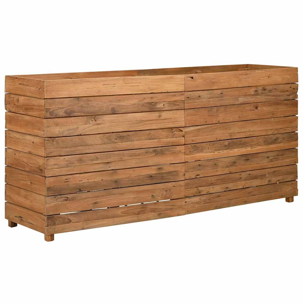 Raised Garden Bed 150 X 40 X 72 Cm Teak Reclaimed Wood and Steel